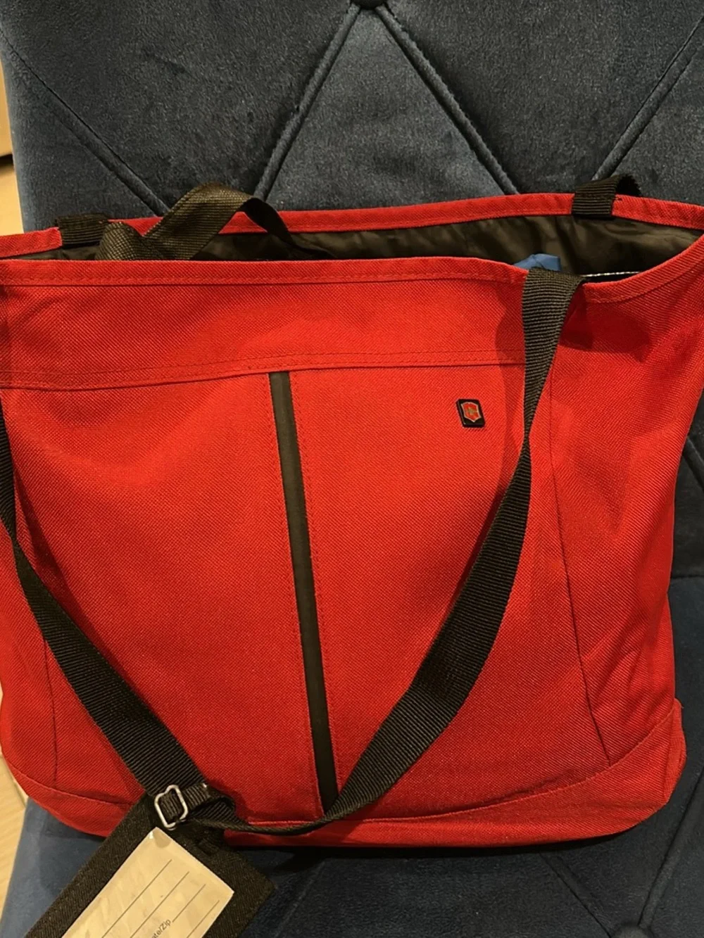 Classic Red Canvas Tote Bag for Men